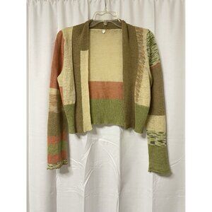 Margaret O'Leary Patterned Open Cardigan Linen Blend S